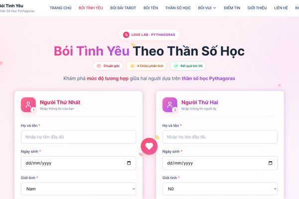 Bói tình yêu theo tên và ngày sinh - Cách xem nhanh, dễ hiểu, an toàn